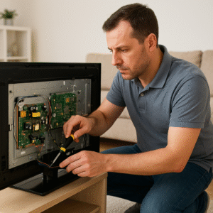 How can I book a repair at the Toshiba TV Service Center?