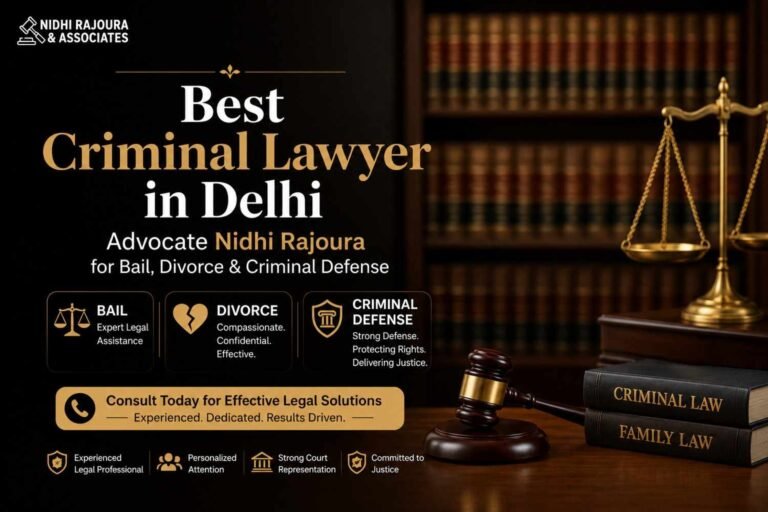 Best Criminal Lawyer in Delhi – Advocate Nidhi Rajoura for Bail, Divorce & Criminal Defense