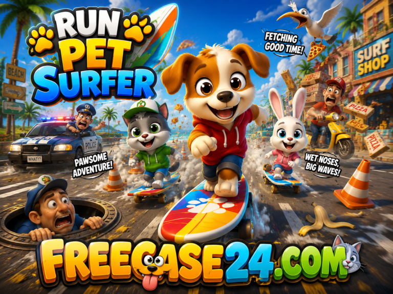 Run Pet Surfer Game Online | Fun Endless Runner on freecase24