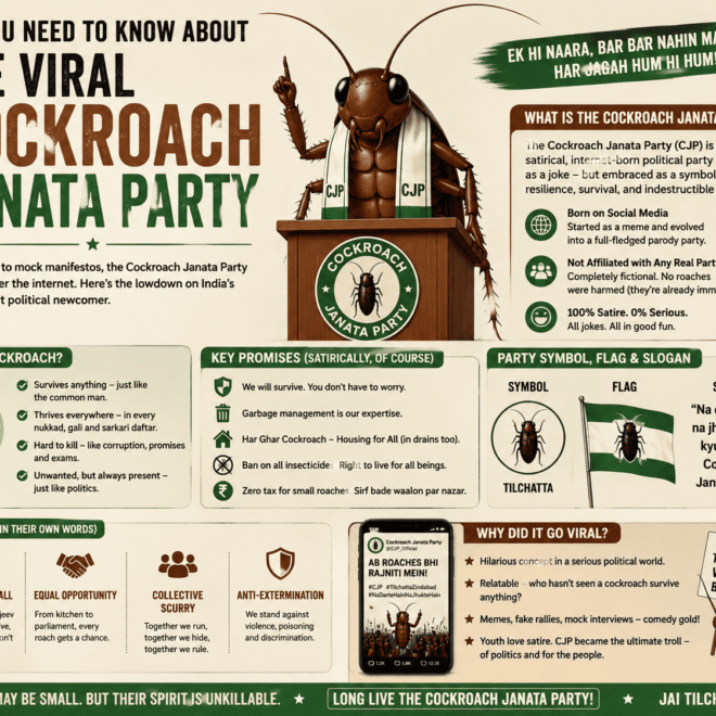 Everything You Need to Know About the Viral Cockroach Janata Party