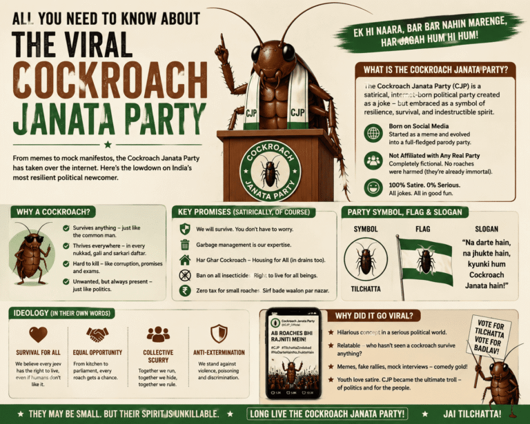 Everything You Need to Know About the Viral Cockroach Janata Party