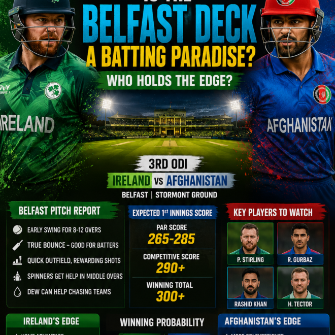 BetBhai.fun’s 3rd ODI Deep Dive: Is the Belfast Deck a Batting Paradise? Who Holds the Edge?