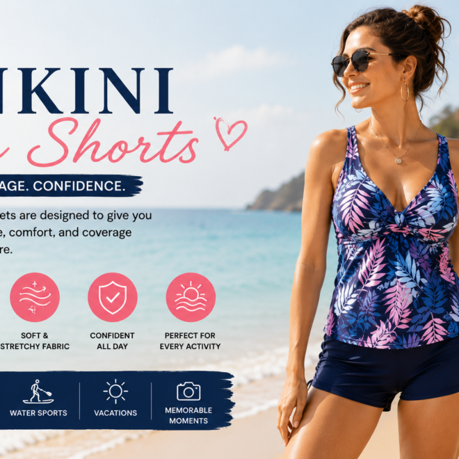 Tankini with Shorts | Comfortable Women’s Swimwear | Happari