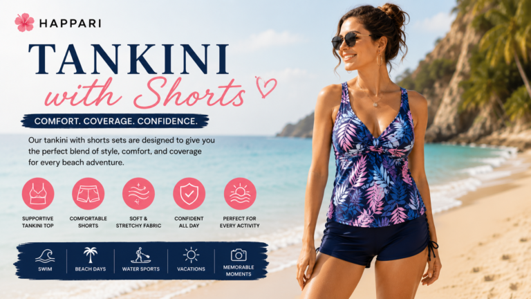 Tankini with Shorts | Comfortable Women’s Swimwear | Happari