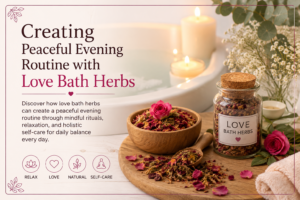 Creating Peaceful Evening Routine with Love Bath Herbs.