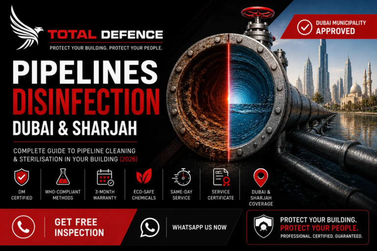 🔧 Disinfection Blog · Dubai Pipelines Disinfection Dubai: Complete Guide to Pipeline Cleaning & Sterilisation in Your Building (2026)